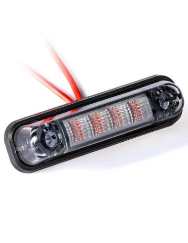 Feu de gabarit à LED FT-081 DARK 12–36 V avec lentille foncée et base plate en caoutchouc – Blanc / Ambre / Rouge