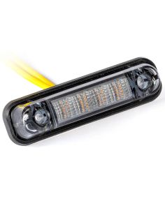 Luz de LED FT-081 DARK 12–36V com lente escura e base plana de borracha – Branco / Âmbar / Vermelho