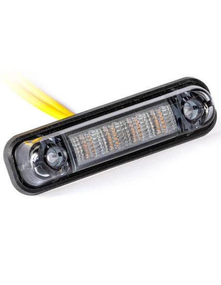 Luz de LED FT-081 DARK 12–36V com lente escura e base plana de borracha – Branco / Âmbar / Vermelho