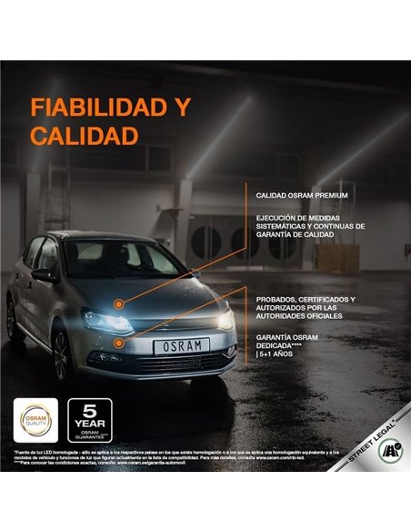 Bombilla LED H7 homologada NIGHT BREAKER LED SPEED H7 450, +450%, 64210DWNBSP-2HB, ALCANCE 240M, 6000K, sin transformador, Pack