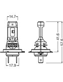 Bombilla LED H7 homologada NIGHT BREAKER LED SPEED H7 450, +450%, 64210DWNBSP-2HB, ALCANCE 240M, 6000K, sin transformador, Pack