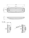Medidas Barra LED de gálibo FT-079 12–24V compacta – Blanca / Ámbar / Roja E9 R10 A R1 SM1