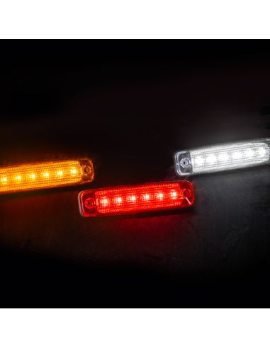 Barra LED de gálibo FT-079 12–24V compacta – Blanca / Ámbar / Roja E9 R10 A R1 SM1
