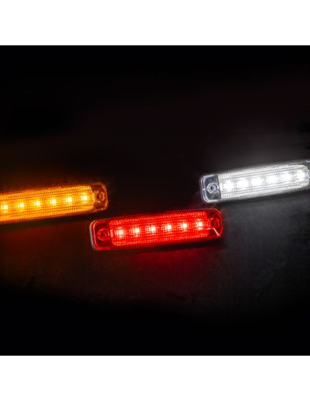 Barra LED de gálibo FT-079 12–24V compacta – Blanca / Ámbar / Roja E9 R10 A R1 SM1