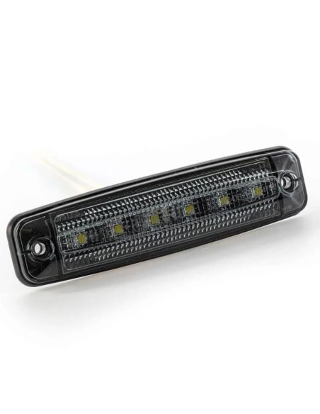 Luz de gálibo LED FT-079 DARK 12–36V con tulipa oscura y base de goma – Blanca / Ámbar / Roja
