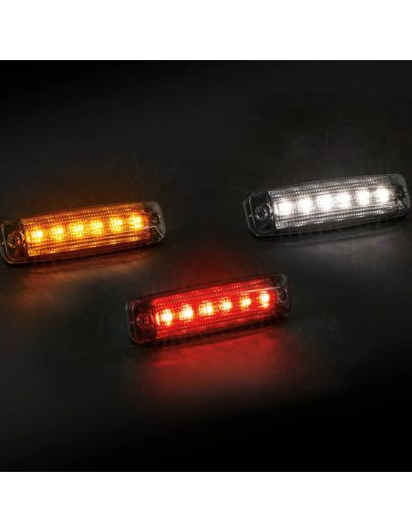 Luz de LED FT-079 DARK 12–36V com lente escura e base de borracha – Branco / Âmbar / Vermelho