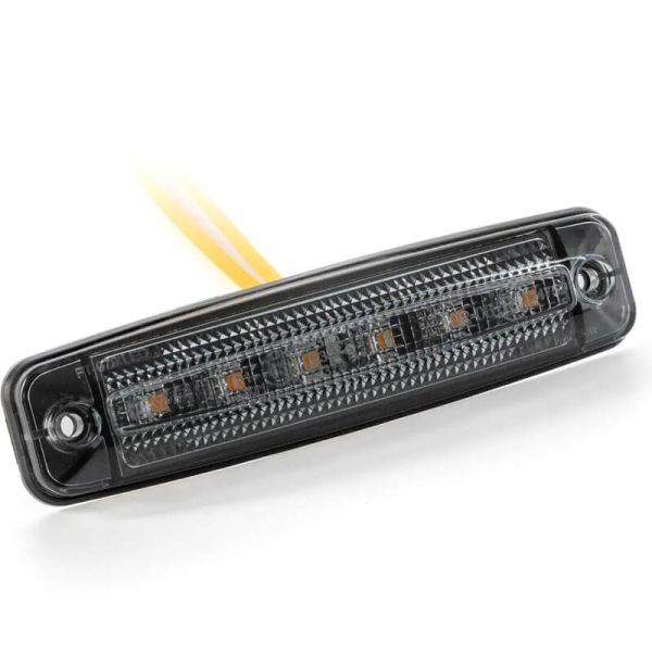 Luz de LED FT-079 DARK 12–36V com lente escura e base de borracha – Branco / Âmbar / Vermelho