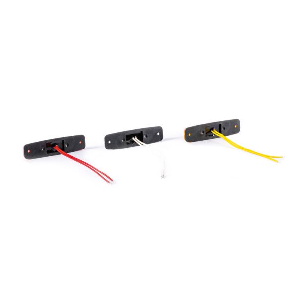 Trasera Luz de gálibo LED FT-079 DARK 12–36V con tulipa oscura y base de goma – Blanca / Ámbar / Roja