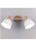 Regleta de 2 focos para pared/techo DELUME bombillas excl. 2x E27 max. 40W IP20 Blanco-madera