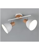 Regleta de 2 focos para pared/techo DELUME bombillas excl. 2x E27 max. 40W IP20 Blanco-madera