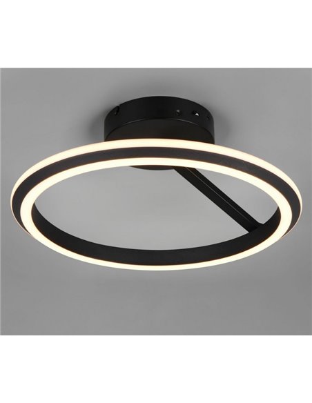 Luminária de teto LED Ø45cm AMADOR 34W 4000lm, dimerizável DIP SWITCH 2300+3000+4000K IP20 Preto