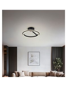 Plafón de techo LED Ø45cm AMADOR 34W 4000lm,regulable DIP SWITCH 2300+3000+4000K IP20 Negro 2