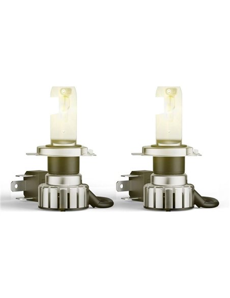 Bombillas LED H4 Vintage homologada NIGHT BREAKER® LED VINTAGE H4 + R2, +300% 20W 3000K 1650/1000Lm, Pack 2