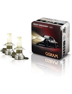 Bombillas LED H4 Vintage homologada NIGHT BREAKER® LED VINTAGE H4 + R2, +300% 20W 3000K 1650/1000Lm, Pack 2
