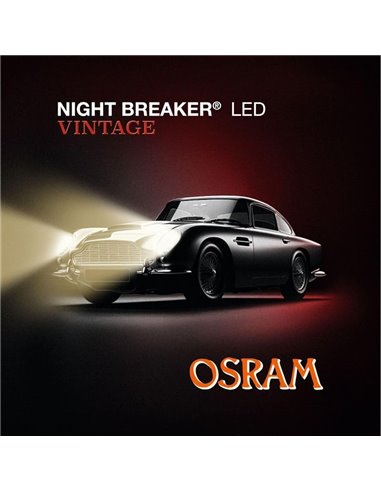 Ampoules LED H4 Vintage homologuées NIGHT BREAKER® LED VINTAGE H4 + R2, +300% 20W 3000K 1650/1000Lm, Pack 2