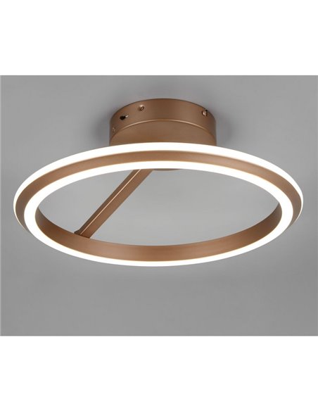 Plafón LED de techo AMADOR  Ø45cm 34W 4000lm,regulable DIP SWITCH 2300+3000+4000K IP20 Marrón