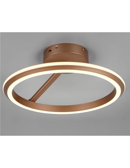 Plafón LED de techo AMADOR  Ø45cm 34W 4000lm,regulable DIP SWITCH 2300+3000+4000K IP20 Marrón