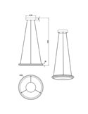 Lámpara colgante LED Ø45cm AMADOR 34W 4000lm,regulable DIP SWITCH 2300+3000+4000K IP20 Marrón