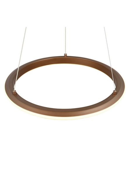 Suspension LED AMADOR 34 W 4 000 lm, Ø 45 cm, variateur, interrupteur DIP, 2 300 + 3 000 + 4 000 K, IP20, marron