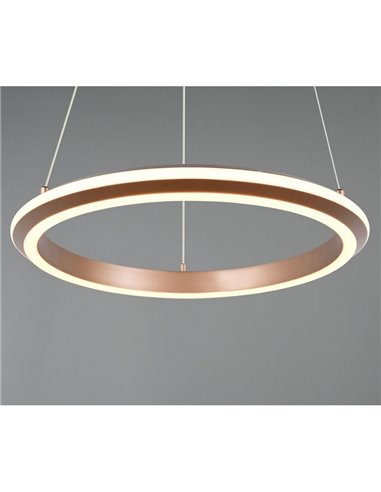 Luminária Pendente LED AMADOR 34W 4000lm, Ø45cm, Regulável, Interruptor DIP, 2300+3000+4000K, IP20, Marrom