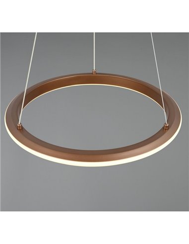 Luminária Pendente LED AMADOR 34W 4000lm, Ø45cm, Regulável, Interruptor DIP, 2300+3000+4000K, IP20, Marrom