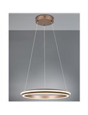 Luminária Pendente LED AMADOR 34W 4000lm, Ø45cm, Regulável, Interruptor DIP, 2300+3000+4000K, IP20, Marrom