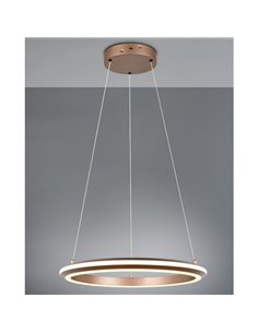 Luminária Pendente LED AMADOR 34W 4000lm, Ø45cm, Regulável, Interruptor DIP, 2300+3000+4000K, IP20, Marrom 2