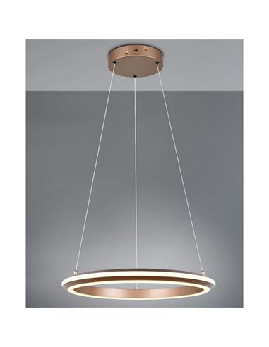 Lámpara colgante LED Ø45cm AMADOR 34W 4000lm,regulable DIP SWITCH 2300+3000+4000K IP20 Marrón