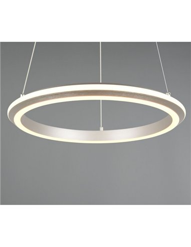 Plafonnier LED AMADOR 34 W, Ø 45 cm, 4 000 lm, variateur, interrupteur DIP, 2 300 + 3 000 + 4 000 K, IP20, nickel