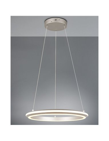 Plafonnier LED AMADOR 34 W, Ø 45 cm, 4 000 lm, variateur, interrupteur DIP, 2 300 + 3 000 + 4 000 K, IP20, nickel