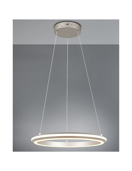 Lámpara de techo LED 34W AMADOR Ø45cm 4000lm,regulable DIP SWITCH 2300+3000+4000K IP20 Níquel
