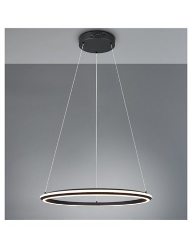 Luminária de teto LED Ø75cm AMADOR 48W 5800lm, dimerizável DIP SWITCH 2300+3000+4000K IP20 Preto