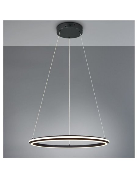 Lámpara de techo LED Ø75cm AMADOR 48W 5800lm,regulable DIP SWITCH 2300+3000+4000K IP20 Negro