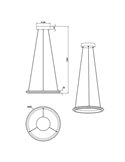 Lámpara LED de techo Ø75cm AMADOR 48W 5800lm,regulable DIP SWITCH 2300+3000+4000K IP20 Marrón
