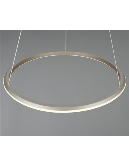 Luminária pendente LED AMADOR Ø75cm 48W 5800lm, dimerizável DIP SWITCH 2300+3000+4000K IP20 Níquel