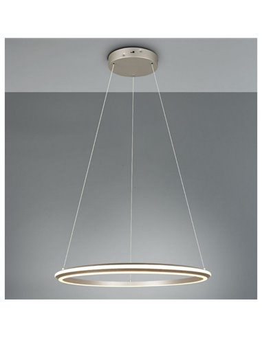 Lámpara colgante LED AMADOR Ø75cm 48W 5800lm,regulable DIP SWITCH 2300+3000+4000K IP20 Níquel