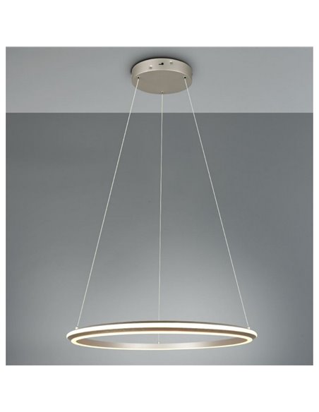 Luminária pendente LED AMADOR Ø75cm 48W 5800lm, dimerizável DIP SWITCH 2300+3000+4000K IP20 Níquel