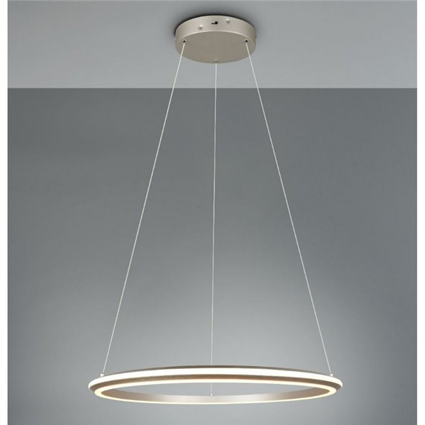 Luminária pendente LED AMADOR Ø75cm 48W 5800lm, dimerizável DIP SWITCH 2300+3000+4000K IP20 Níquel