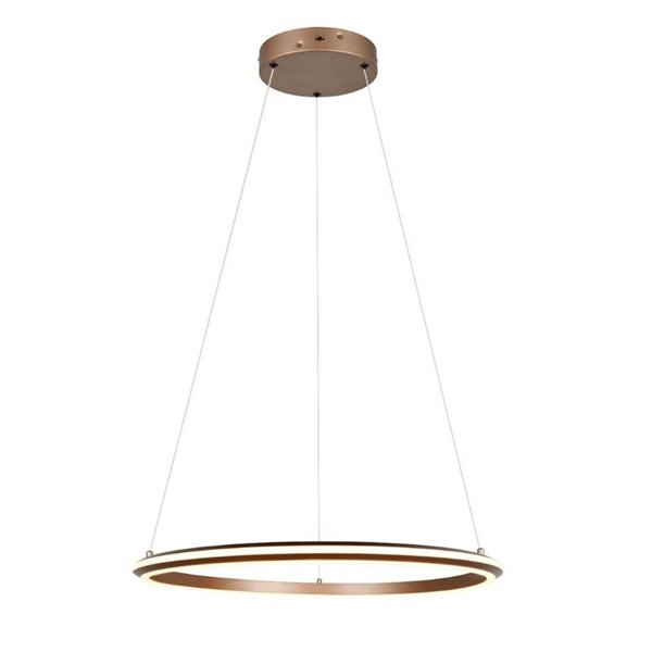 Luminária de teto LED AMADOR 48W 5800lm, Ø75cm, regulável, interruptor DIP, 2300+3000+4000K, IP20, marrom