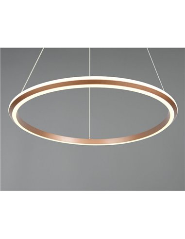 Luminária de teto LED AMADOR 48W 5800lm, Ø75cm, regulável, interruptor DIP, 2300+3000+4000K, IP20, marrom