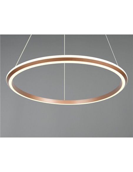 Luminária de teto LED AMADOR 48W 5800lm, Ø75cm, regulável, interruptor DIP, 2300+3000+4000K, IP20, marrom