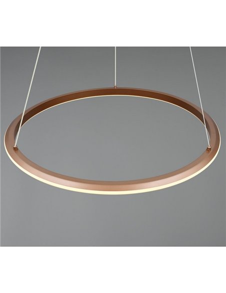 Plafonnier LED AMADOR 48 W 5 800 lm, Ø 75 cm, variateur, interrupteur DIP, 2 300 + 3 000 + 4 000 K, IP20, marron