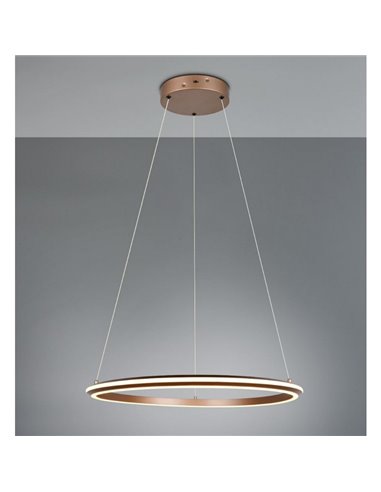 Lámpara LED de techo Ø75cm AMADOR 48W 5800lm,regulable DIP SWITCH 2300+3000+4000K IP20 Marrón