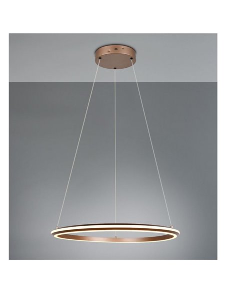 Lámpara LED de techo Ø75cm AMADOR 48W 5800lm,regulable DIP SWITCH 2300+3000+4000K IP20 Marrón