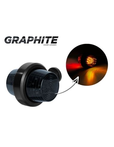 Feu de gabarit LED LD 2622 GRAPHITE 12/24V avec bras court, orange et rouge, IP68