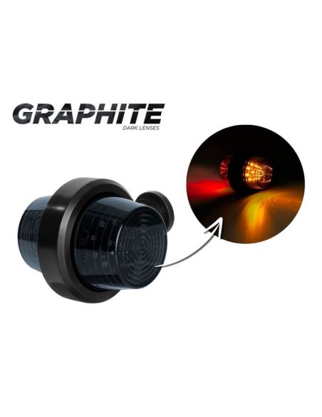 Luz de gálibo LED LD 2622 GRAPHITE 12/24V con brazo corto naranja y roja IP68