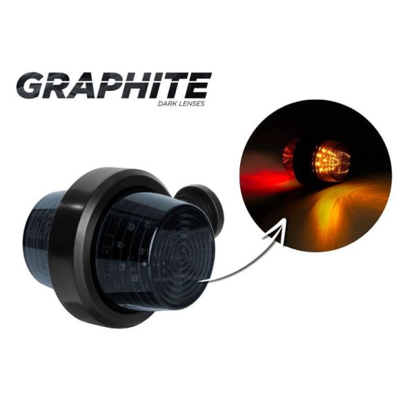 Luz de gálibo LED LD 2622 GRAPHITE 12/24V con brazo corto naranja y roja IP68