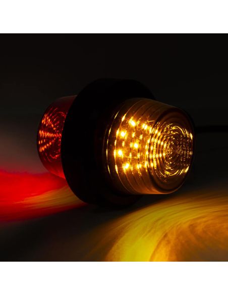 Luz de LED LD 2622 GRAPHITE 12/24V com braço curto, laranja e vermelho, IP68