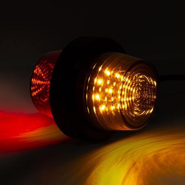 Luz de gálibo LED LD 2622 GRAPHITE 12/24V con brazo corto naranja y roja IP68