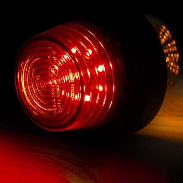 Luz de LED LD 2622 GRAPHITE 12/24V com braço curto, laranja e vermelho, IP68